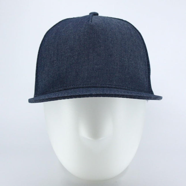 Cotton Twill Flat Bill 5 Panel Adjustable Snapback Trucker Baseball Cap