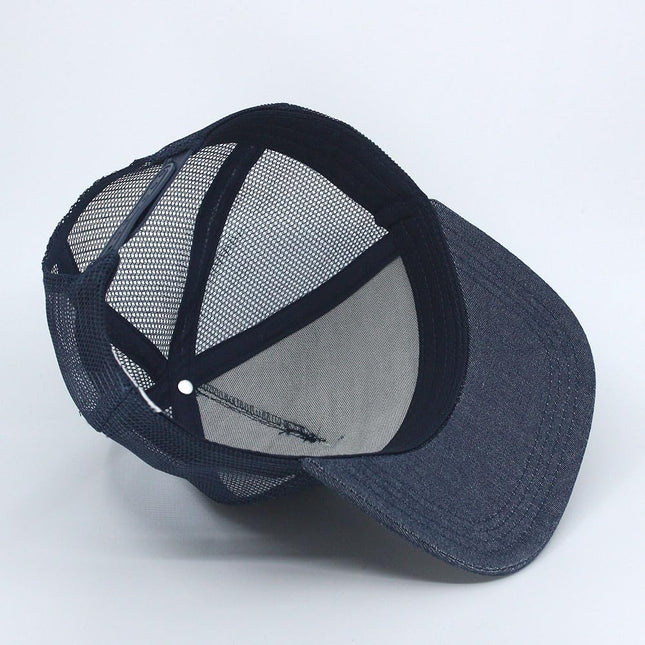 Cotton Twill Flat Bill 5 Panel Adjustable Snapback Trucker Baseball Cap