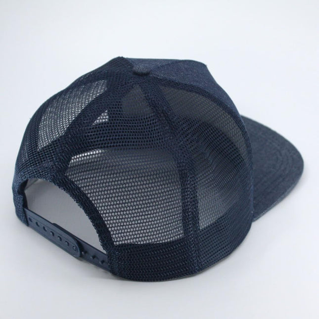 Cotton Twill Flat Bill 5 Panel Adjustable Snapback Trucker Baseball Cap