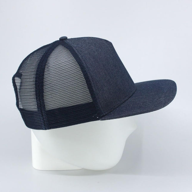 Cotton Twill Flat Bill 5 Panel Adjustable Snapback Trucker Baseball Cap