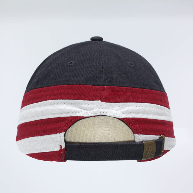 Washed United States US Flag Stars Cotton Adjustable Strapback Baseball Cap USA Navy Red White
