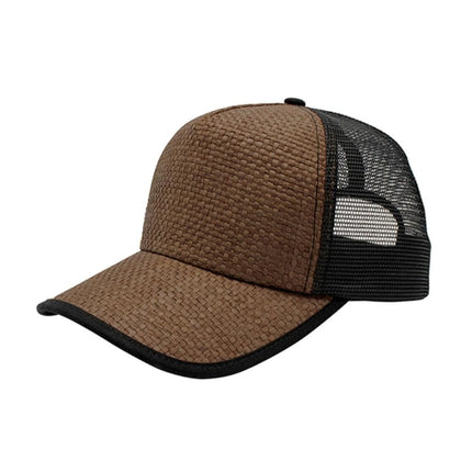 Natural Straw Mesh Adjustable Trucker Baseball Cap
