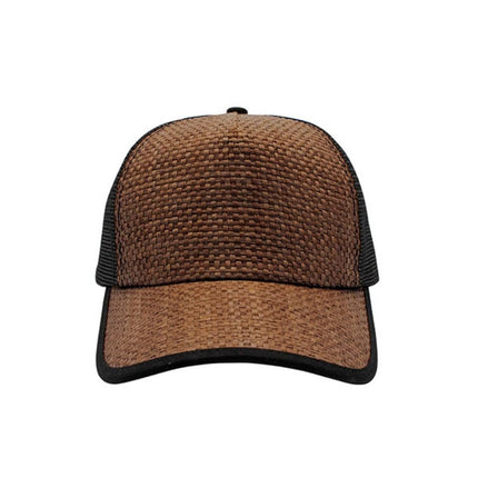 Natural Straw Mesh Adjustable Trucker Baseball Cap