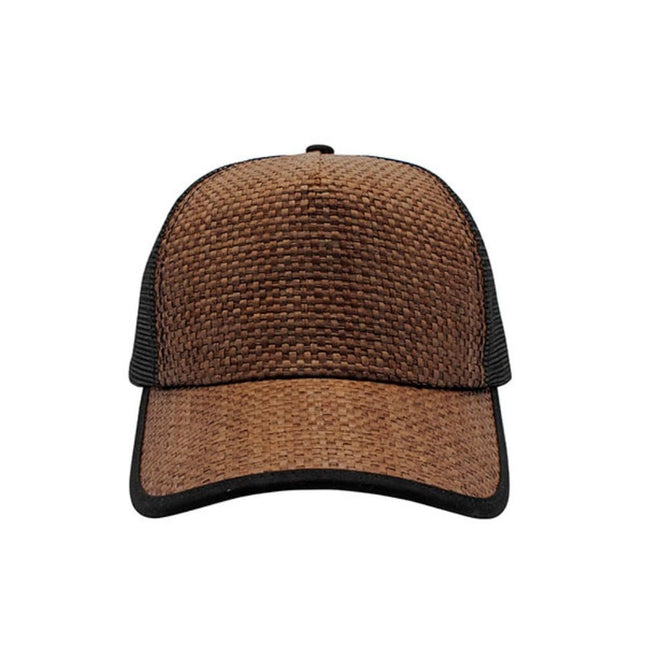 Natural Straw Mesh Adjustable Trucker Baseball Cap