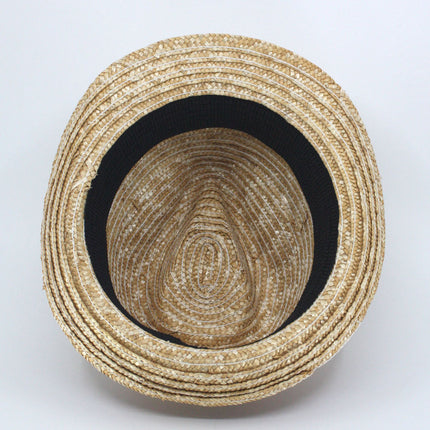 Braid Straw Lightweight Floral Band Fedora Natural