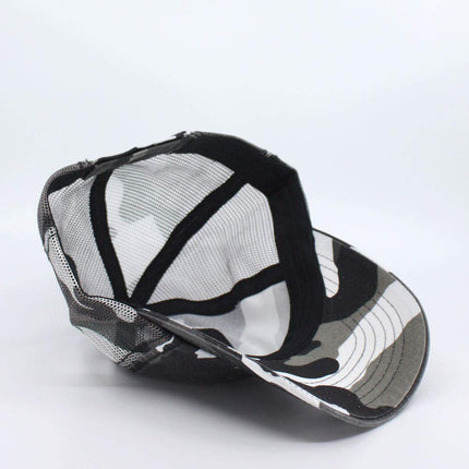 Washed Camouflage Unstructured Low Profile Mesh Adjustable Baseball Cap