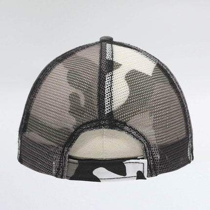 Washed Camouflage Unstructured Low Profile Mesh Adjustable Baseball Cap