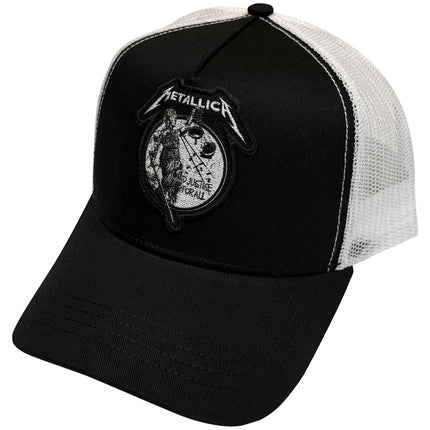 Metallica Justice Mono Unisex Cotton Mesh Back Baseball Cap Black & White
