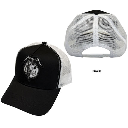 Metallica Justice Mono Unisex Cotton Mesh Back Baseball Cap Black & White