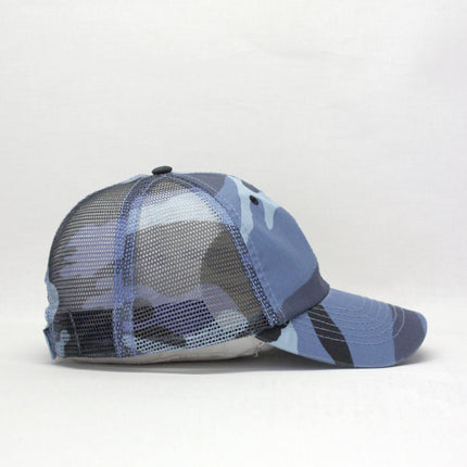 Washed Camouflage Unstructured Low Profile Mesh Adjustable Baseball Cap