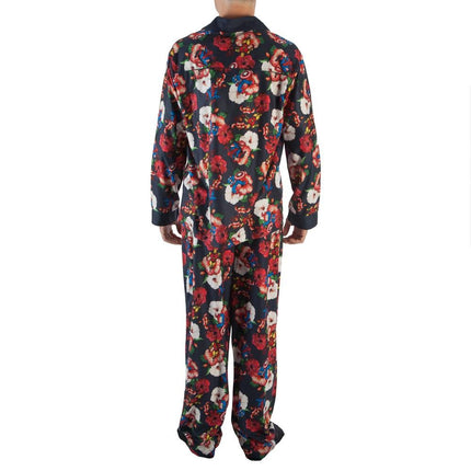 Marvel Avengers Captain America Iron Man Spier-Man Hawaiian All Over Print Floral Men Long Sleeve Sleep Wear Pajama Set