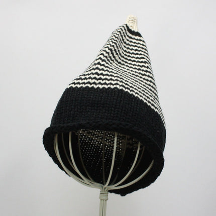 Striped Cone Light Cuff Knit Beanies Skull Cap