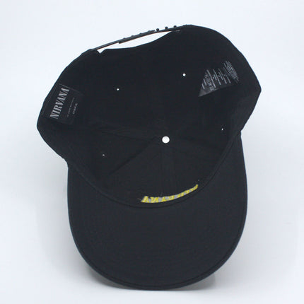 Nirvana Logo & Happy Face Unisex Cotton Adjustable Baseball Cap Black