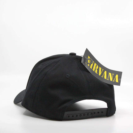Nirvana Logo & Happy Face Unisex Cotton Adjustable Baseball Cap Black