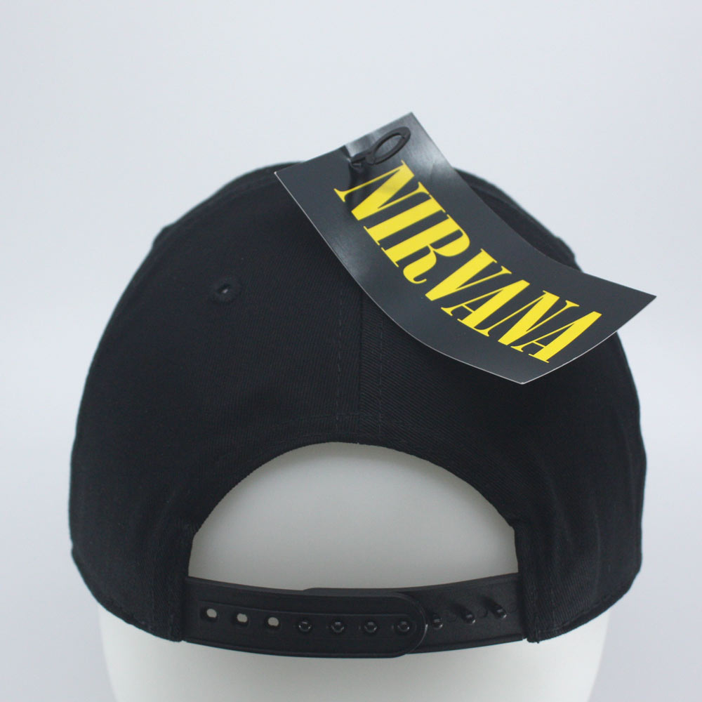 Official Nirvana Baseball Cap - Angelic Mono Logo, Green, One Size Adjustable, Unisex