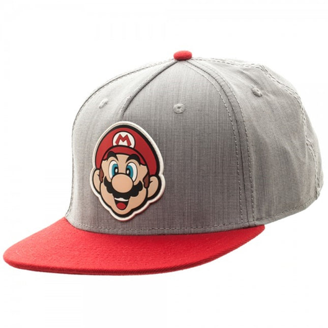 Nintendo Super Mario Rubber Sonic Weld Adjustable Snapback Baseball Cap Gray/Red