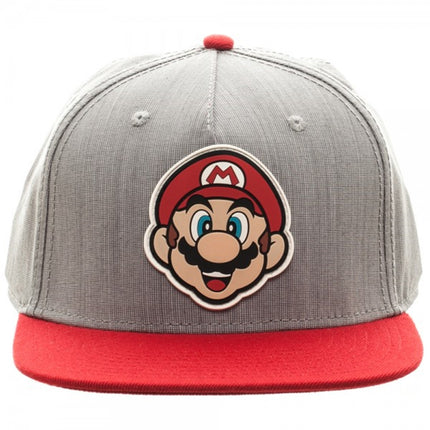 Nintendo Super Mario Rubber Sonic Weld Adjustable Snapback Baseball Cap Gray/Red