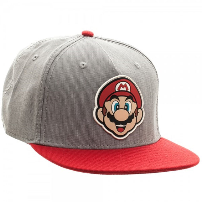 Nintendo Super Mario Rubber Sonic Weld Adjustable Snapback Baseball Cap Gray/Red