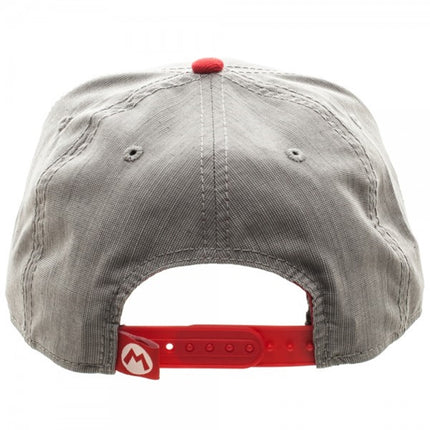 Nintendo Super Mario Rubber Sonic Weld Adjustable Snapback Baseball Cap Gray/Red