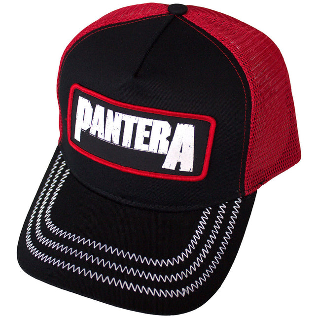 Pantera B&W Patch Unisex Cotton Adjustable Snapback Mesh Back Baseball Cap Black & Red
