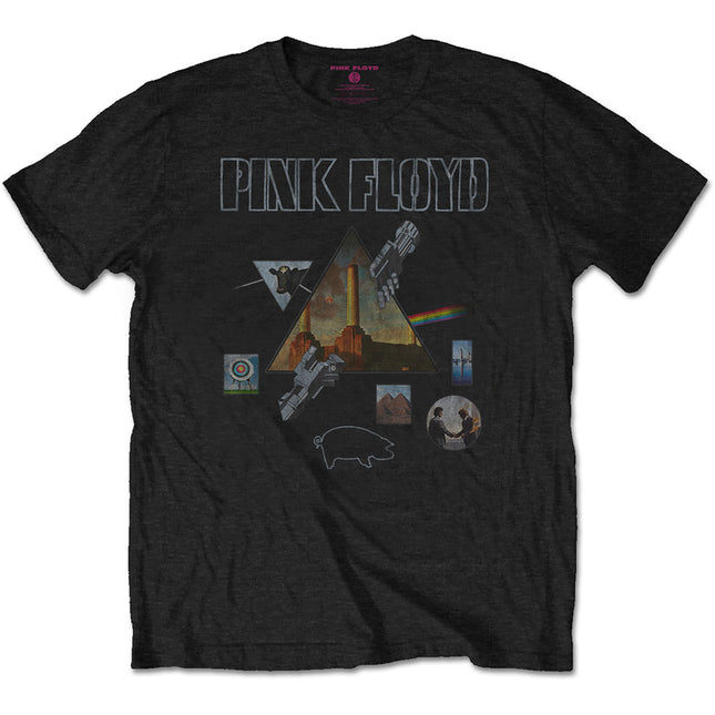 Pink Floyd Montage Unisex Cotton Short Sleeves Tee Shirt Black