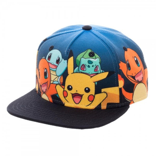 Pokemon Group Youth Kids Adjustable Flat Bill Snapback Baseball Cap