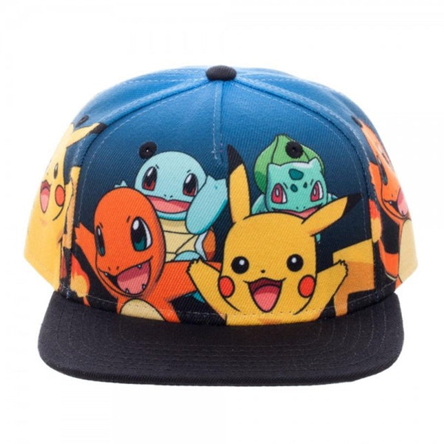 Pokemon Group Youth Kids Adjustable Flat Bill Snapback Baseball Cap