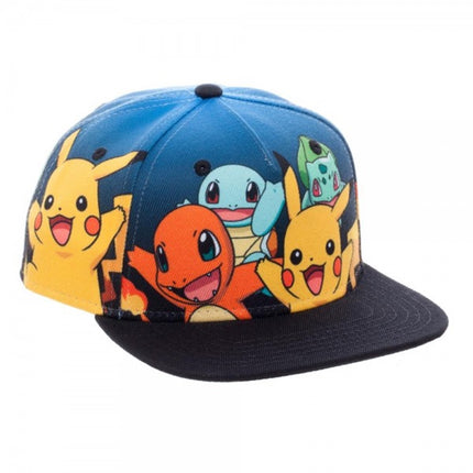 Pokemon Group Youth Kids Adjustable Flat Bill Snapback Baseball Cap