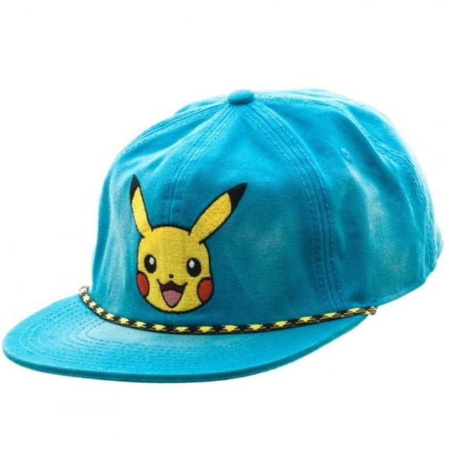Pokemon Pikachu Unstructured Flat Bill Snapback Baseball Cap