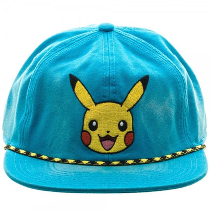 Pokemon Pikachu Unstructured Flat Bill Snapback Baseball Cap