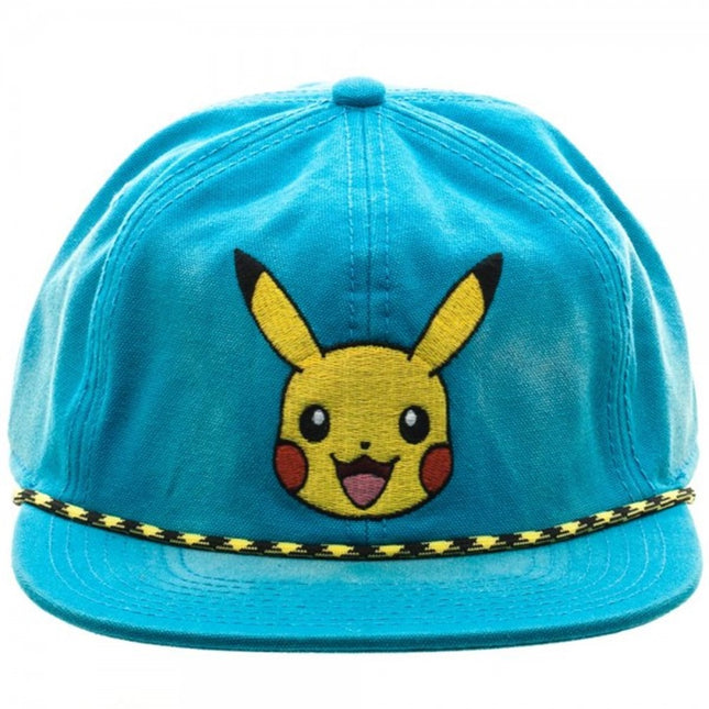 Pokemon Pikachu Unstructured Flat Bill Snapback Baseball Cap