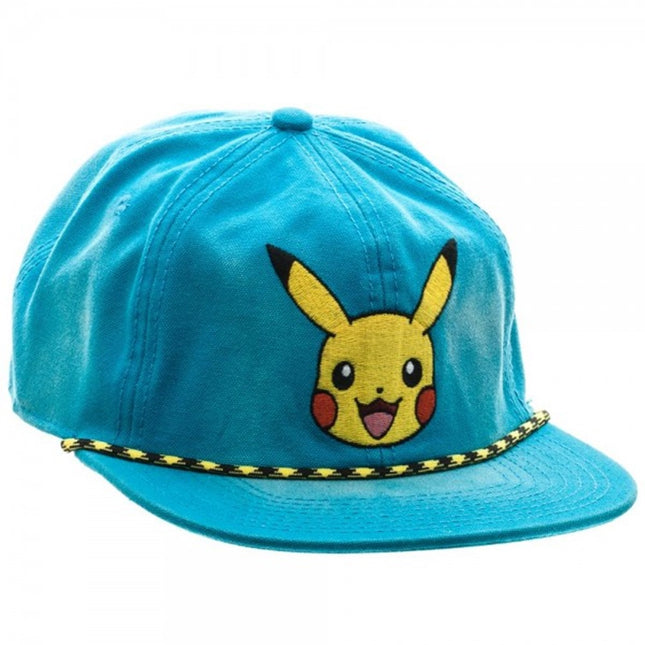 Pokemon Pikachu Unstructured Flat Bill Snapback Baseball Cap