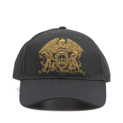Queen Unisex Cotton Adjustable Baseball Cap Gold Classic Crest Black