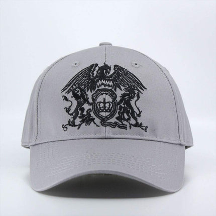Queen Unisex Cotton Adjustable Baseball Cap Black Classic Crest Grey