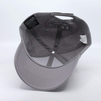 Queen Unisex Cotton Adjustable Baseball Cap Black Classic Crest Grey