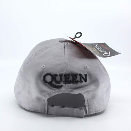 Queen Unisex Cotton Adjustable Baseball Cap Black Classic Crest Grey