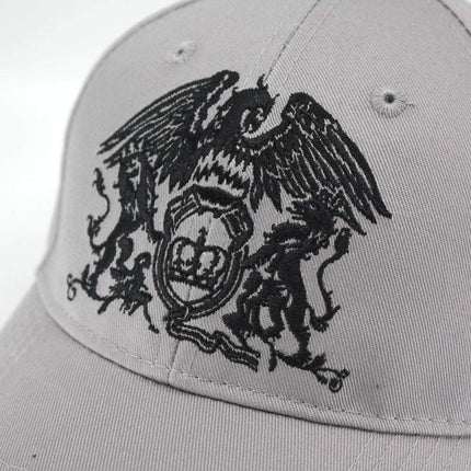 Queen Unisex Cotton Adjustable Baseball Cap Black Classic Crest Grey