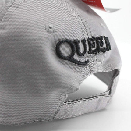Queen Unisex Cotton Adjustable Baseball Cap Black Classic Crest Grey