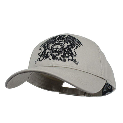 Queen Unisex Cotton Adjustable Baseball Cap Black Classic Crest - Sand