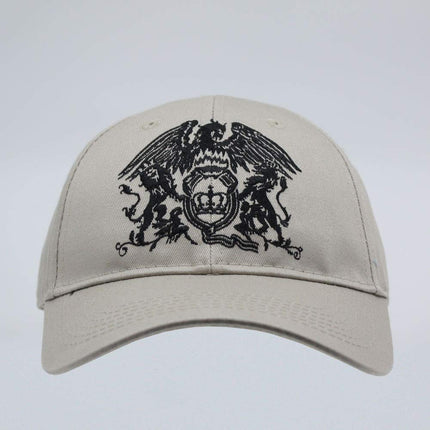 Queen Unisex Cotton Adjustable Baseball Cap Black Classic Crest - Sand