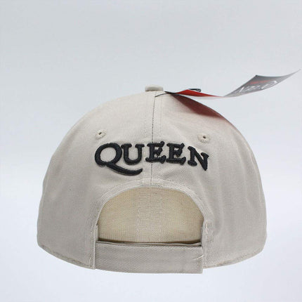 Queen Unisex Cotton Adjustable Baseball Cap Black Classic Crest - Sand