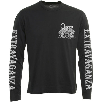 Queen Extravaganza Unisex Cotton Long Sleeve Print Tee Shirt Black