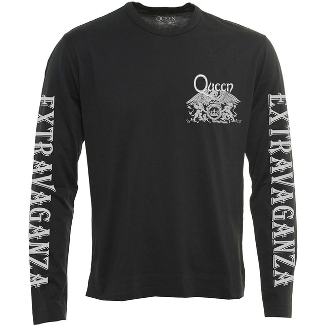Queen Extravaganza Unisex Cotton Long Sleeve Print Tee Shirt Black