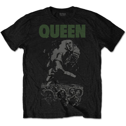 Queen News of the World 40th Full Cover Unisex Cotton Short Sleeves Tee Shirt - Black