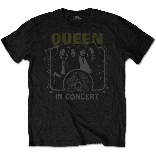 Queen In Concert Unisex Cotton Short Sleeves Tee Shirt - Black