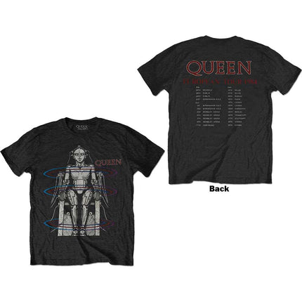 Queen European Tour 1984 Unisex Cotton Short Sleeves Tee Shirt - Black