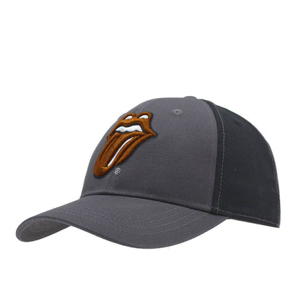 The Rolling Stones Classic Tongue Unisex Cotton 2-Tone Baseball Cap - Charcoal Grey & Black
