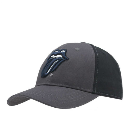 The Rolling Stones Navy Tongue Unisex Cotton 2-Tone Baseball Cap - Charcoal Grey & Black
