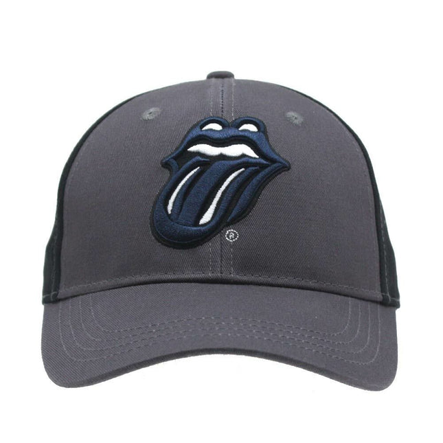 The Rolling Stones Navy Tongue Unisex Cotton 2-Tone Baseball Cap - Charcoal Grey & Black