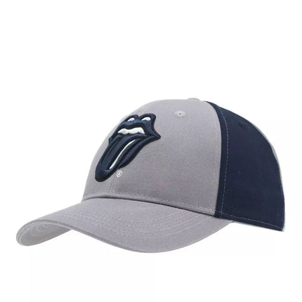 The Rolling Stones Navy Tongue Unisex Cotton Adjustable Baseball Cap Gray & Navy Blue 2-Tone